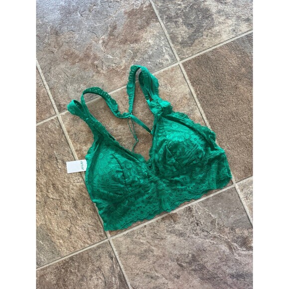 Aerie Fa La Lace Padded Bralette Green Alpine Size Small - Picture 4 of 9